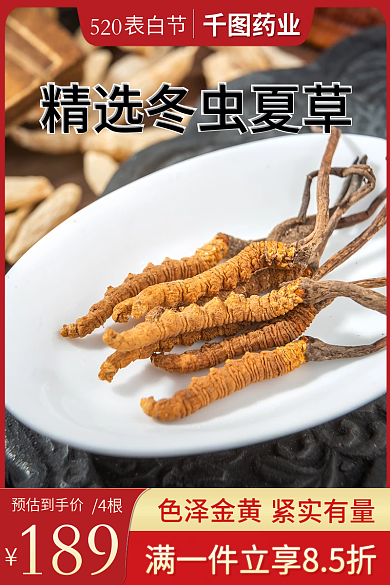 冬虫夏草保健品表白节520主图
