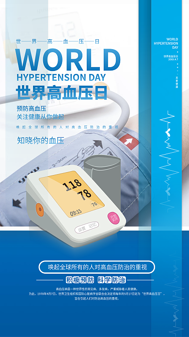 世界高血压WORLDDAY日海报