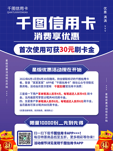 信用卡消费享优惠宣传海报