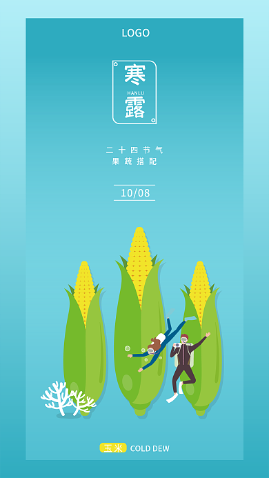 二十四节气果蔬系列手机海报寒露