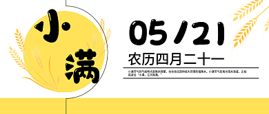 小满二十四节气传统简约清新新媒体文案
