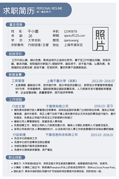 简约蓝基本信息姓名简历