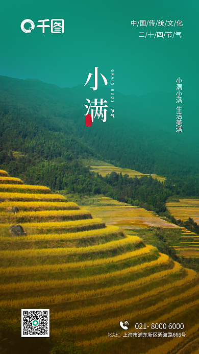 小满芒种中国传统节日二十四节气地产海报