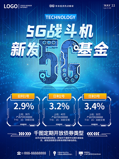 金融新发基金发行介绍宣传海报