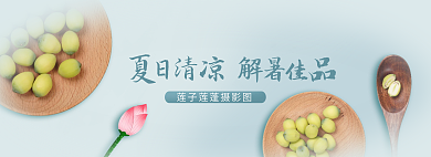 简约夏日暑莲子莲蓬摄影图banne