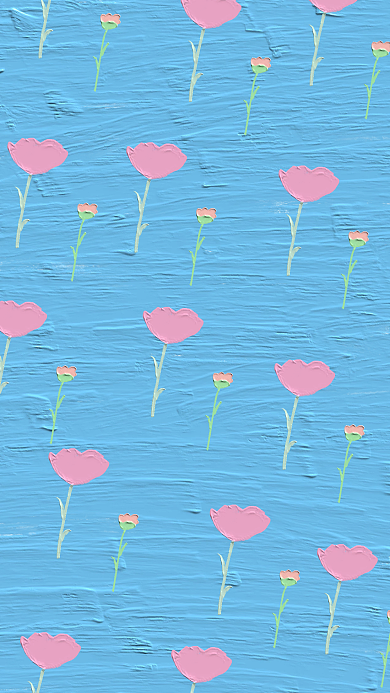 小清新油画风康乃馨