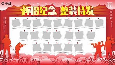 部队营区同甘共苦战友纪念整装待发照片墙