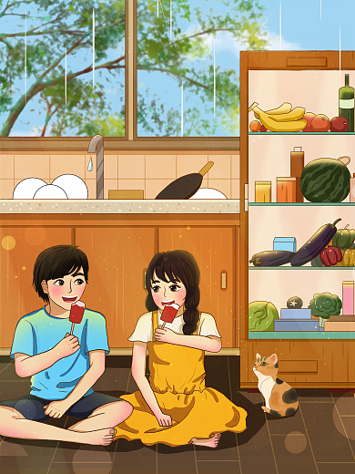 夏天童年雪糕冰淇凌冷饮吃冰糕甜品