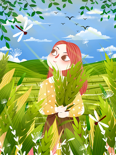 节日节气之小满插画