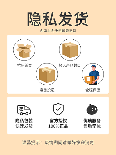 电商隐私隐私发货温馨提示私密快递