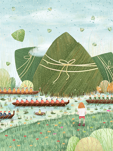 端午节插画节日场景