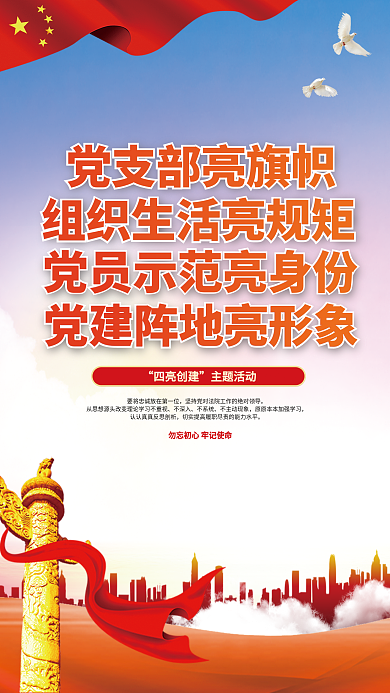 党建风不深入不系统创建主题活动宣传海报