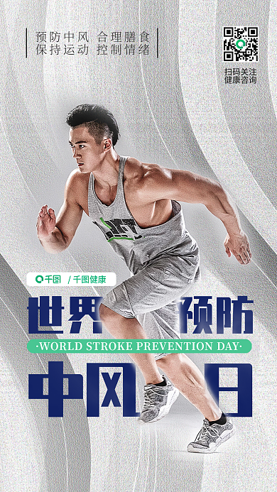 医疗健康世界预防中风日海报