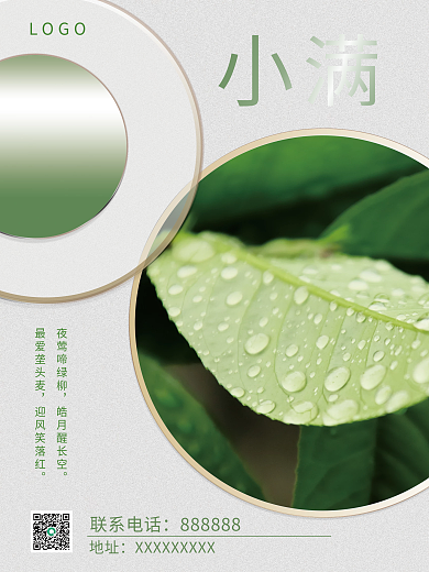 小满传统夜莺啼绿柳皓月醒长空节气简约