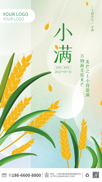 简约小清新联系电话海报