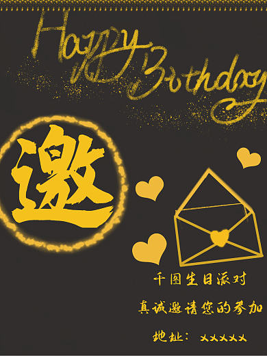生日会邀请函生日派对地址