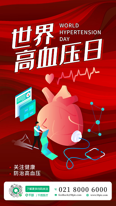 医疗健康世界高血压日海报