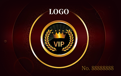 红色背景VIPLOGO皇冠高端会员卡vip卡