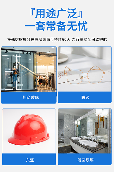 家居汽车用品橱窗玻璃头盔步骤图细节展示主图