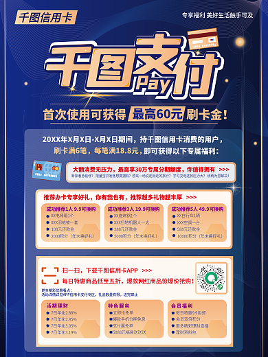 信用卡消费享优惠宣传海报