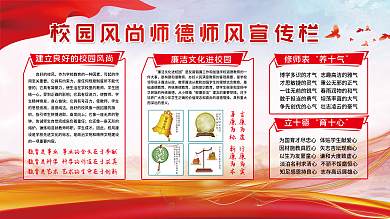 校园风尚以己为镜审廉政建设宣传栏