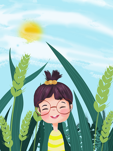 小满女孩小麦穗