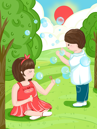儿童节吹泡泡