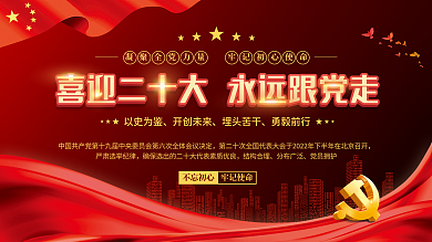 党建喜迎以史为鉴开创未来二十大党建展板