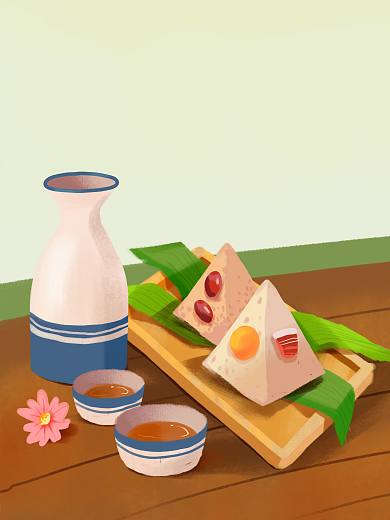 端午节粽子的插画