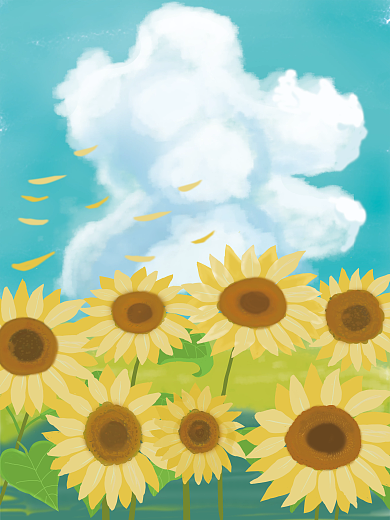 向日葵蓝天白云