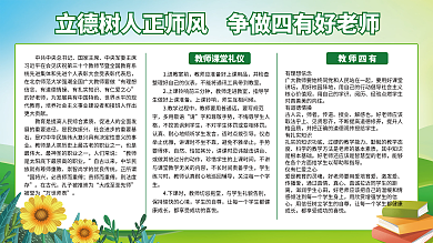学校四有国家主席有理想信念好老师展板