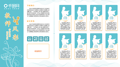 学校简约风彩学高为师风采展板