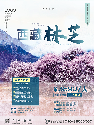 西南景点尊享服务林芝旅游海报