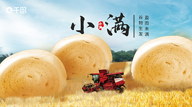 小满节气美食借势展板