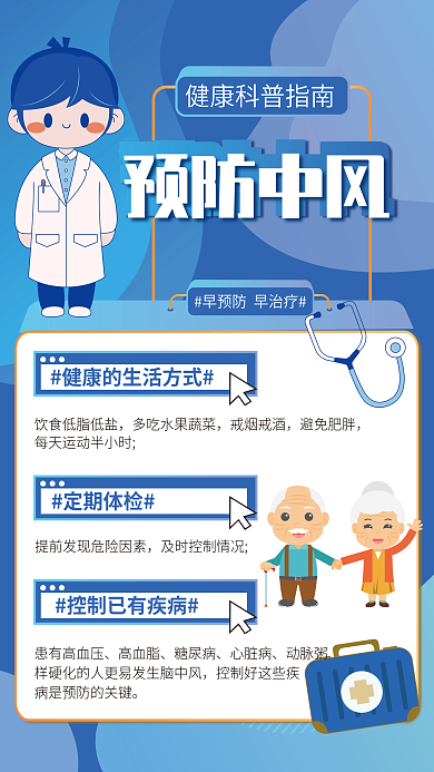 医疗健康戒烟戒酒避免肥胖科普海报