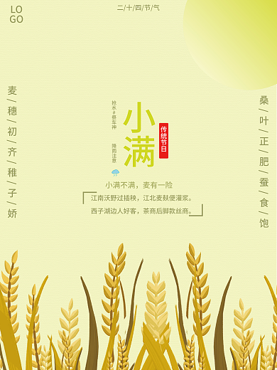 二十四节气小满抢水祭车神传统节日海报