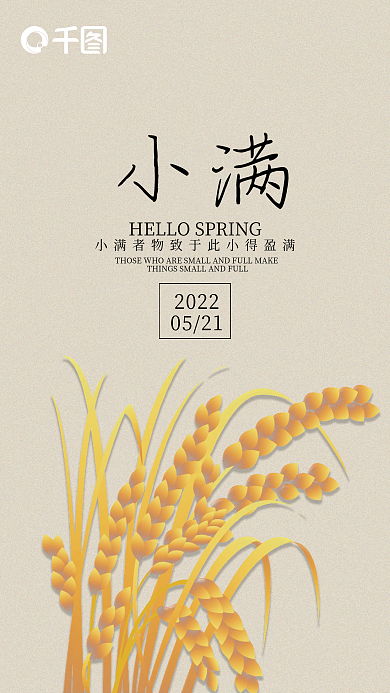 简约小满小满2022节气海报