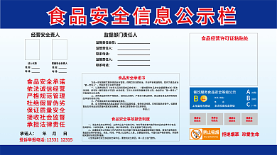 食品安全信息法人代表姓名公示栏