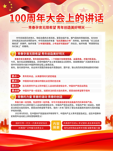 庆祝共青团的传统始终有着大会讲话系列海报