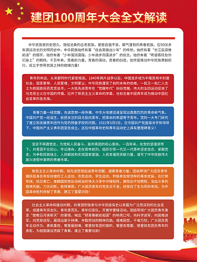 庆祝共青团的传统始终有着大会讲话海报