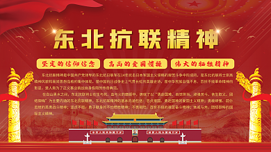 东北抗联血与火的背景党建海报