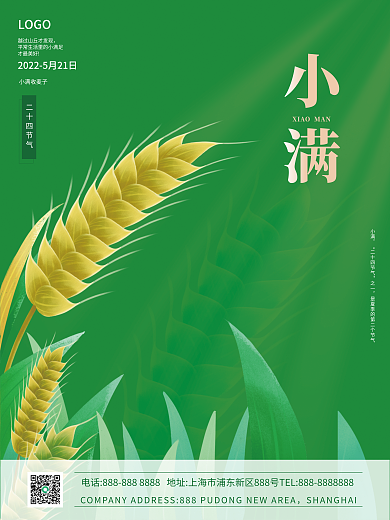 小满传统二十四节气小清新海报