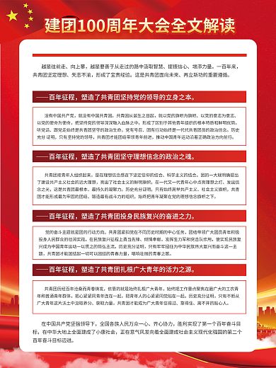 庆祝共青团越是往前走向上攀大会讲话海报
