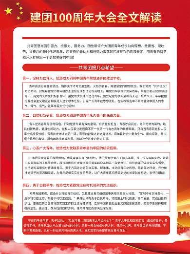 庆祝共青团组织力服务力大会讲话海报