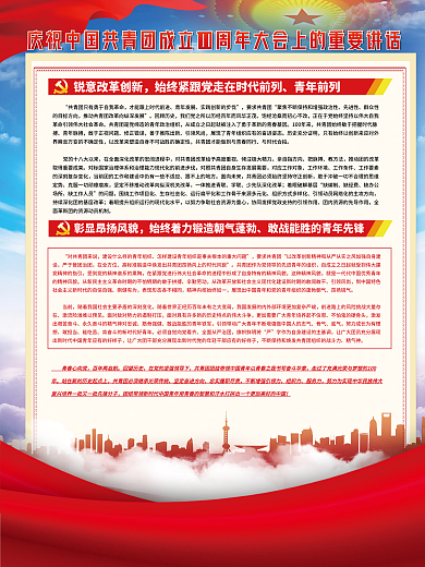 党建庆祝青年发展要求共青团大会讲话系列海报