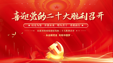 大气红色的二十大党建风海报展板背景