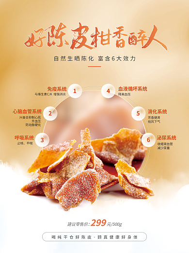 水果陈皮建议零售价元500g美食产品广告促销海报