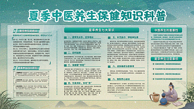 夏季养生器官肌肉中医展板