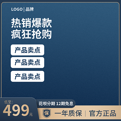 蓝色简约热销爆款疯狂抢购电商淘宝主图