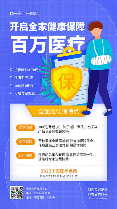 百万医疗保险百万医疗保险海报